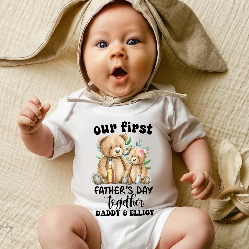Personalized Happy First Father's Day Cozy Onesie| BBcloth2223