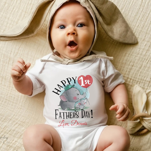 Personalized Happy First Father's Day Cozy Onesie| BBcloth2225