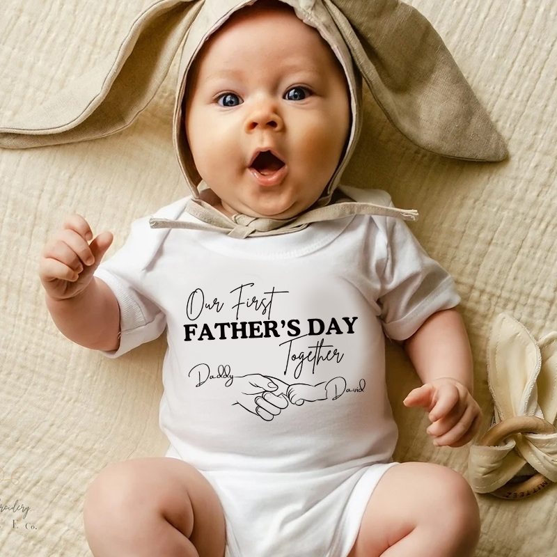 Personalized Happy First Father's Day Cozy Onesie| BBcloth2226