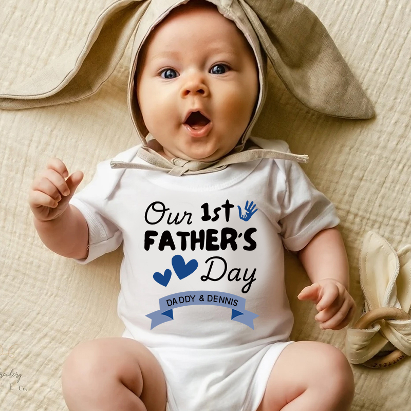 Personalized Happy First Father's Day Cozy Onesie| BBcloth2227