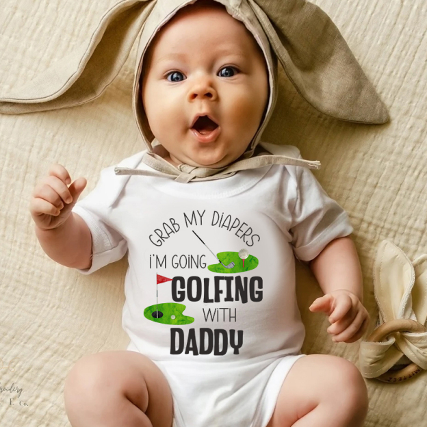 Personalized I'm Going Golfing With Daddy Cozy Onesie| BBcloth2217