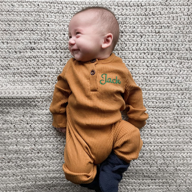 Personalized Baby Solid Color Cozy Onesie| BBcloth69