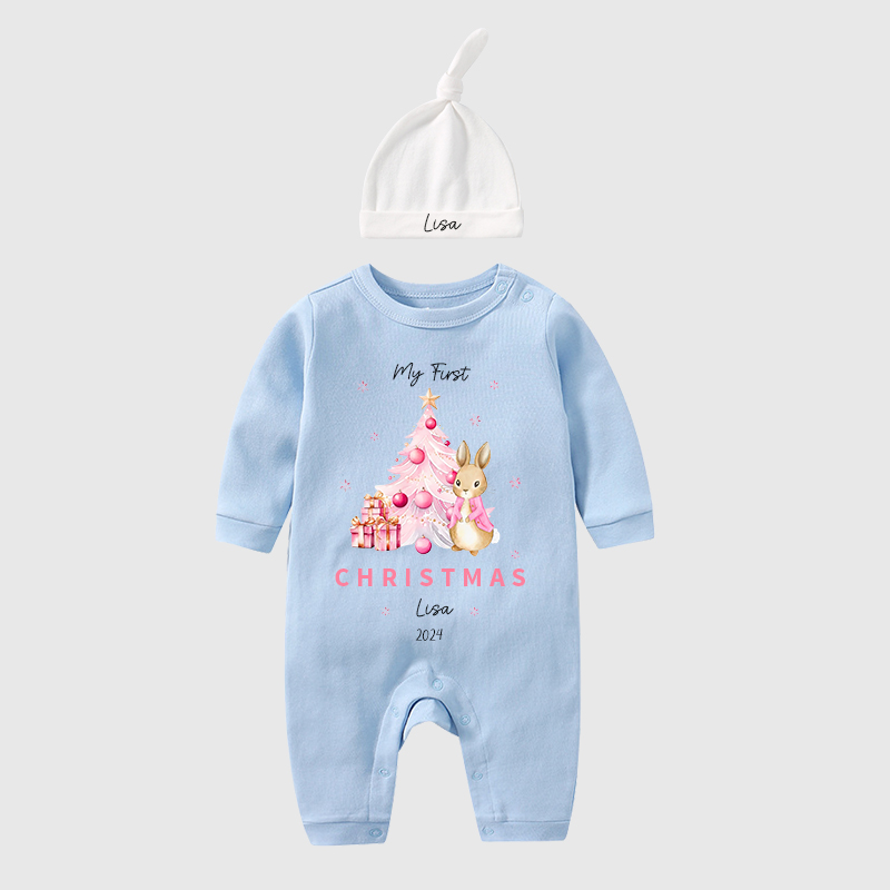 Personalized Baby First Christmas Rabbit Outfit| BBCloth1205