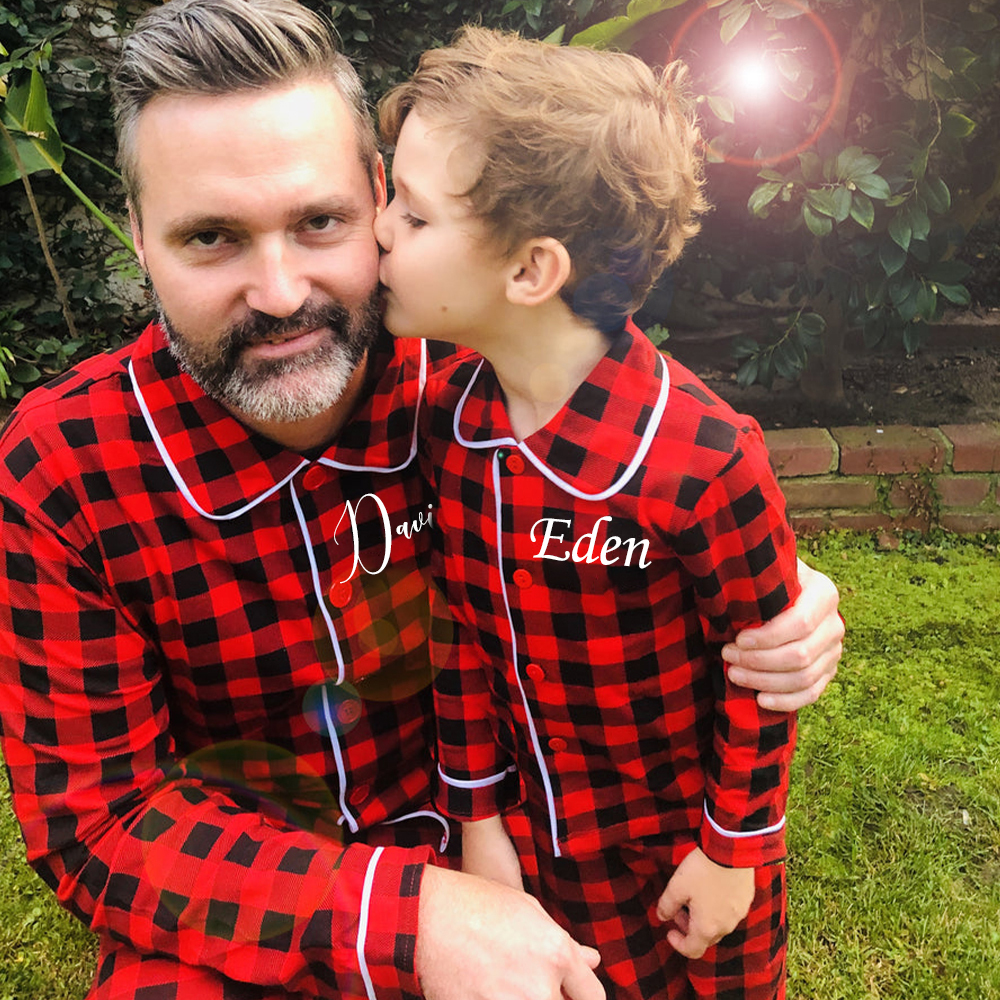 Personalized Kids Embroidered Name Christmas Pajamas| Cloth201