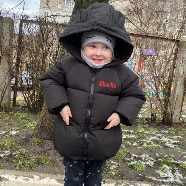 Personalized Kids Winter Thicken Warm Embroidered Hooded Jacket| Cloth203