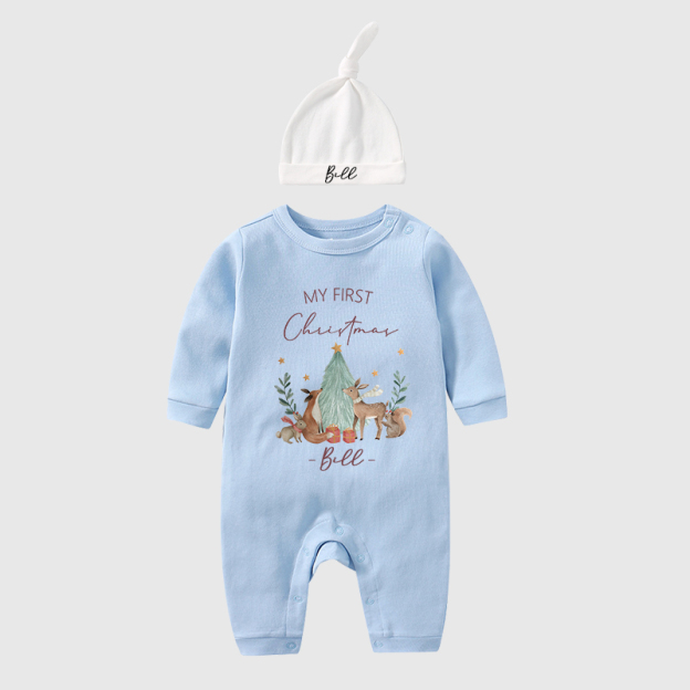 Personalized Baby First Christmas Outfit| BBCloth1208