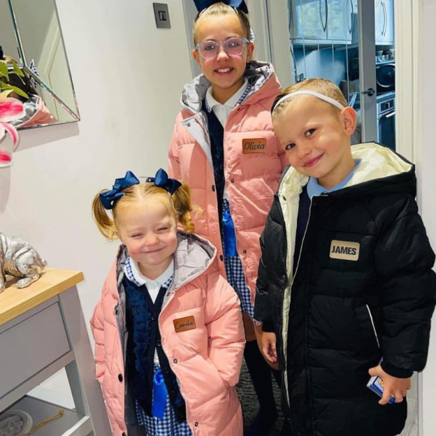 Personalized Kid Leather Patch Winter Thickened Warm Jacket| Cloth211