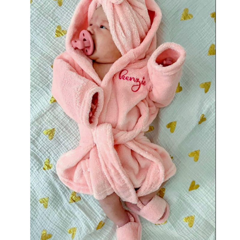 Personalized New Baby Cozy Shower Robe| BBcloth83