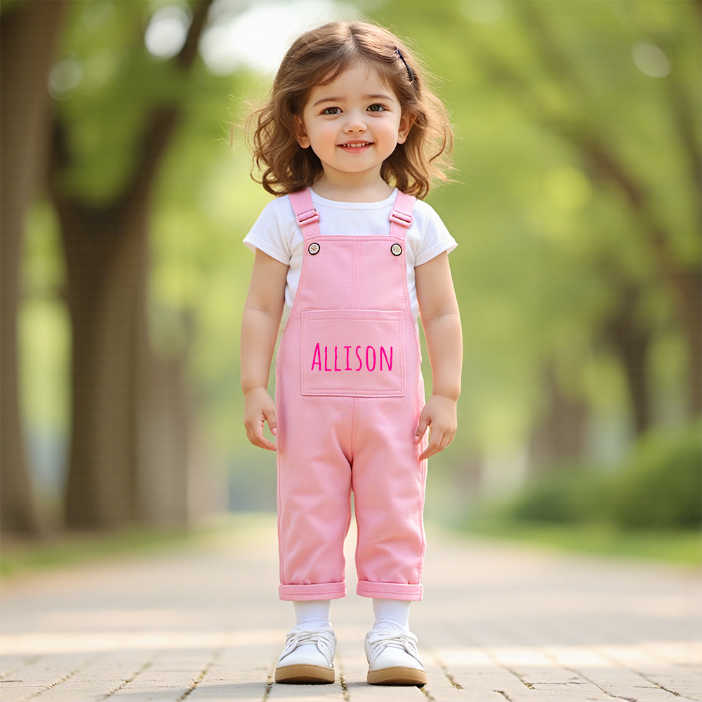 Personalized Kids Multicolor Cozy Overalls| Pants15