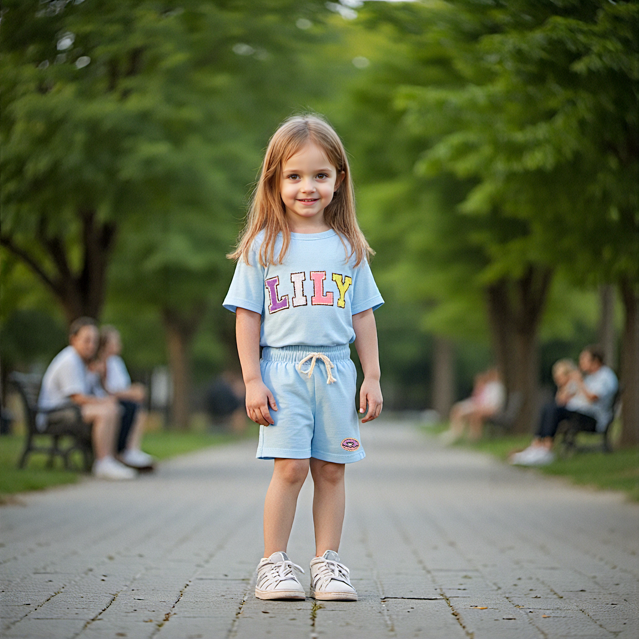 Personalized Kid Summer Hand Patch Toddler Set |Cloth218