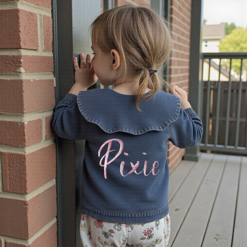Personalized Girl Embroidered Denim Jacket| Cloth226