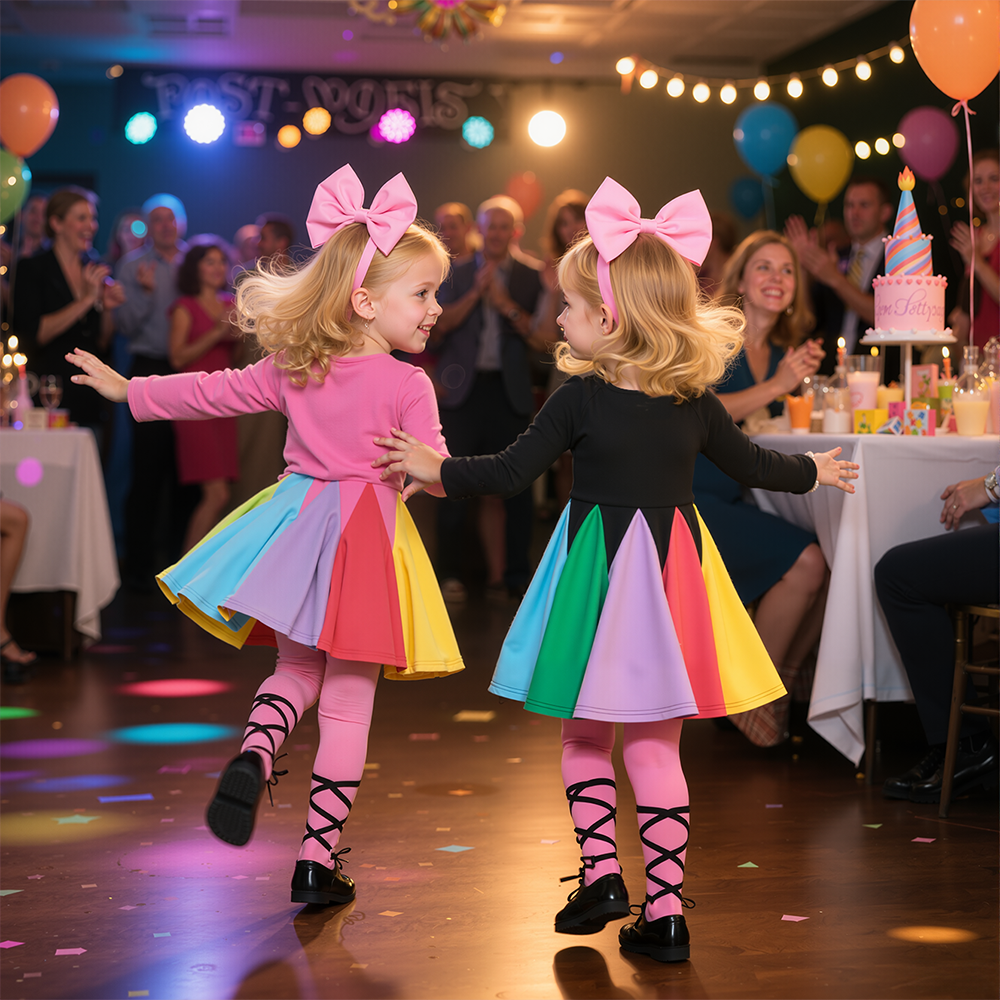 Personalized Girl Rainbow Ruffle Casual Dress| Dress24