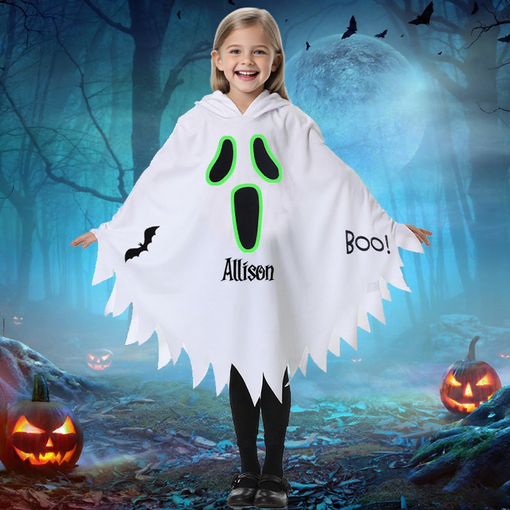 Kids Halloween Ghost Glow Costume Cloak Cape| YESHalloween01
