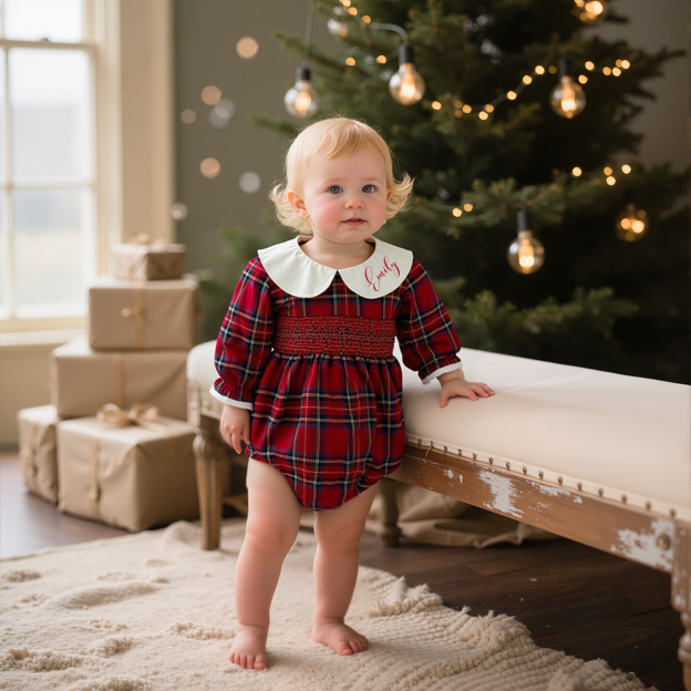 Personalized Girl Embroidered Christmas outfit| Cloth243