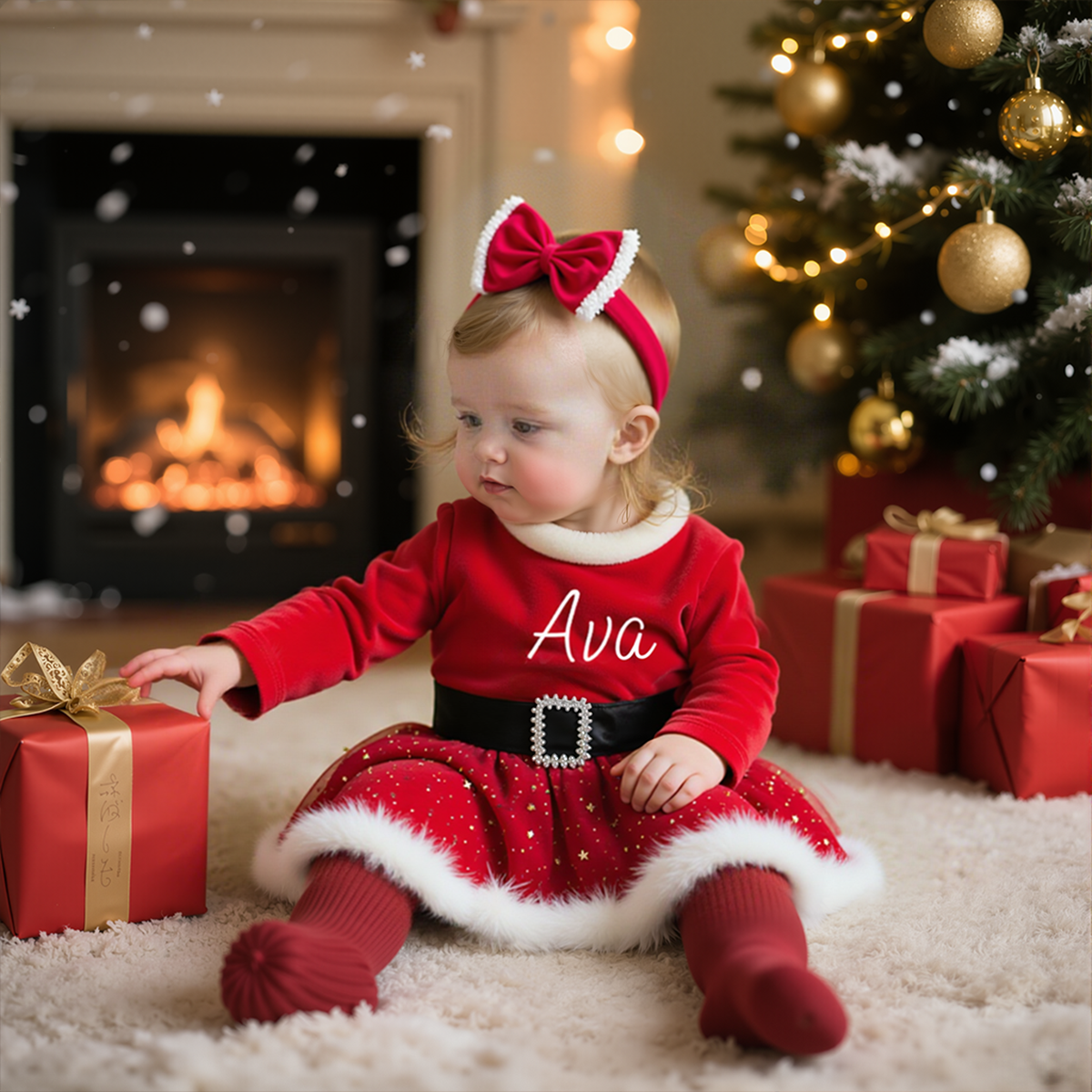 Personalized Girl Christmas Dress| Cloth64