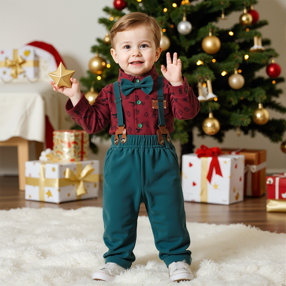 Personalized  Boy Christmas Retro Outfit| YESMC22