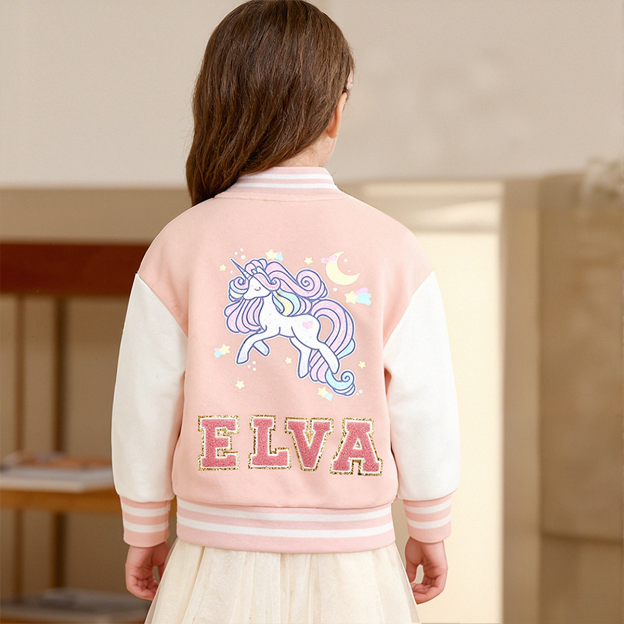 Personalized Unicorn Kids Baseball Jacket| Cloth198