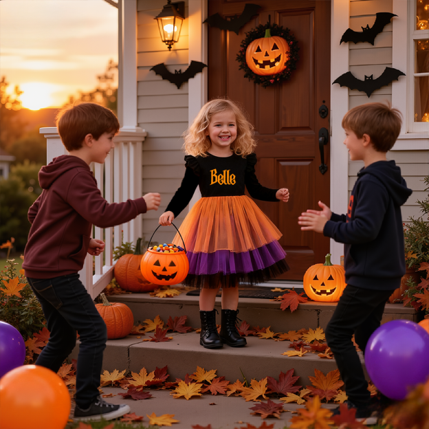 Personalized Girl Halloween Tulle Cake Dress| YESHalloween09