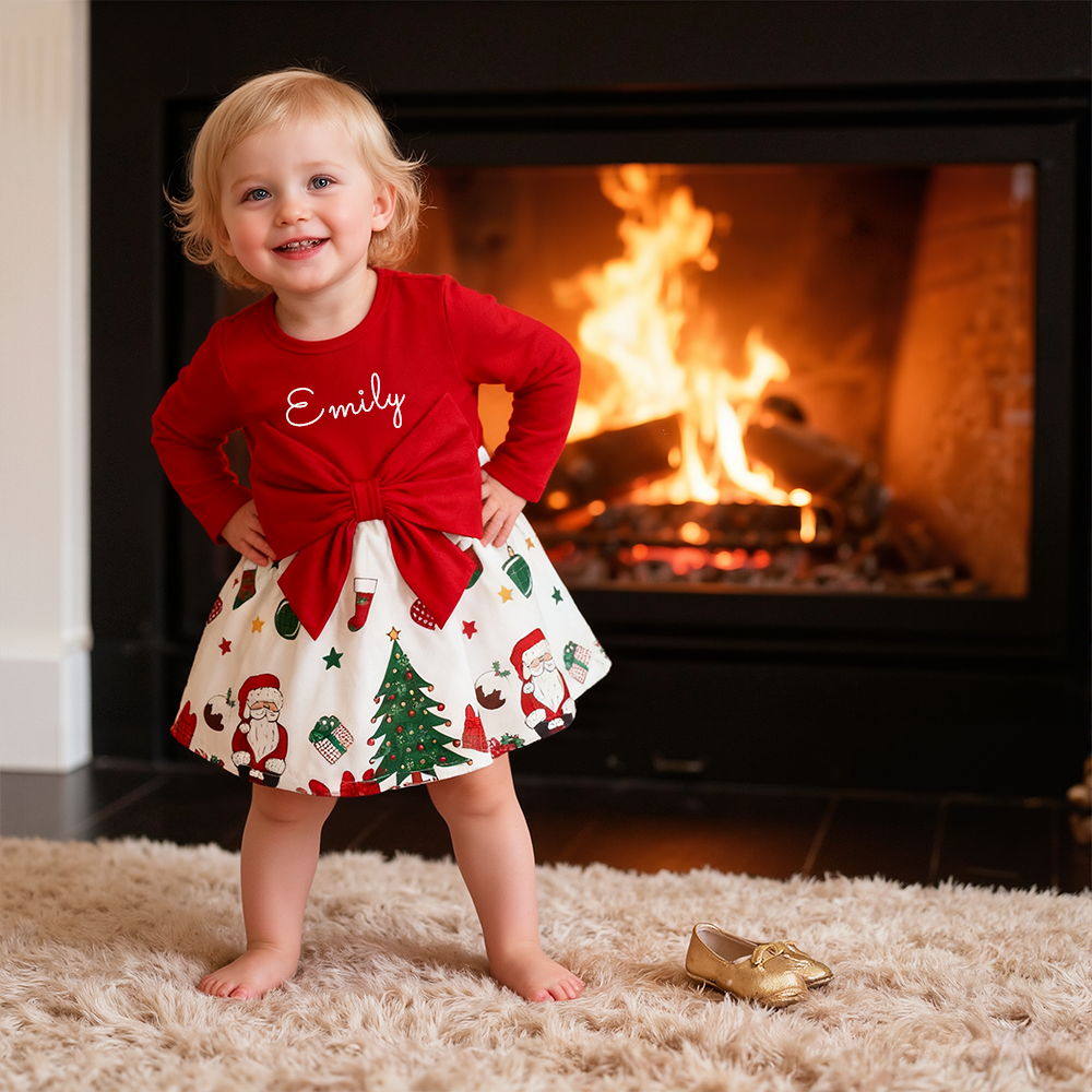 Personalized Baby Girl Christmas Dress| YESMC32