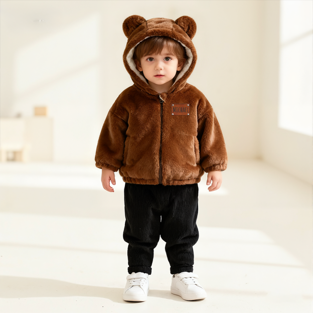 Personalized Leather Patch Kids Bear Jacket| Cloth255