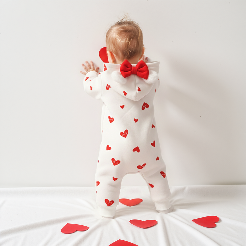 Personalized Baby Girl Love Heart Jumpsuit| BBcloth112
