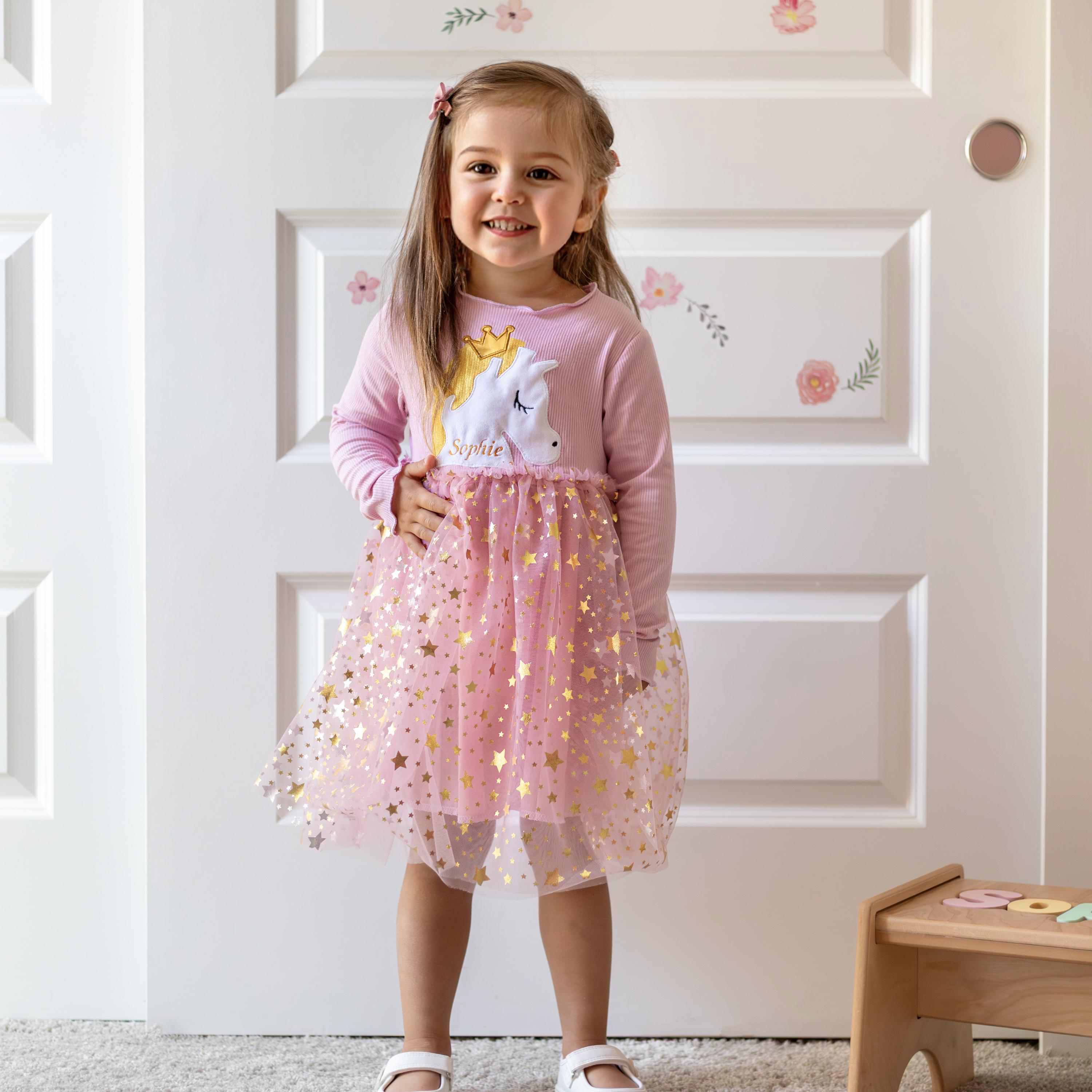 Personalized Girl Unicorn Birthday  Embroidered Tutu Dress| Dress42