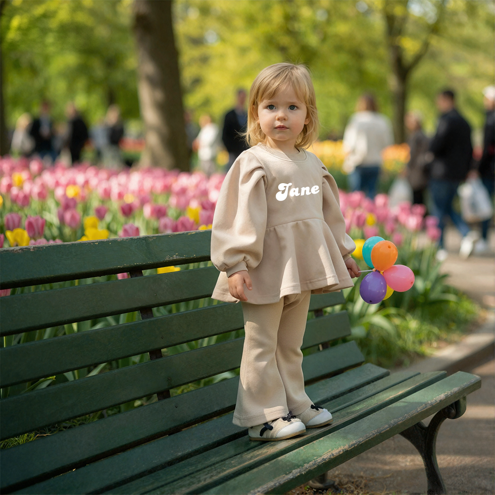 Personalized Girl Casual Sweatshirt and Pants Set| Cloth261