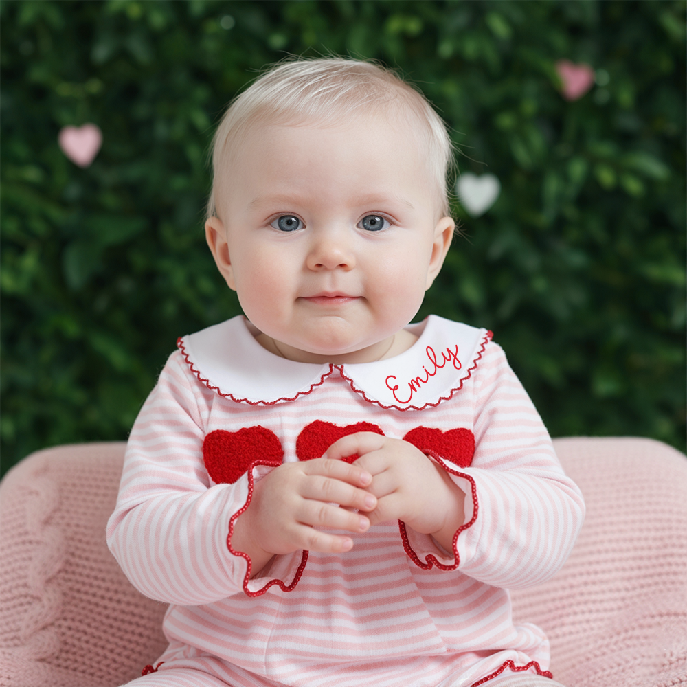 Personalized Baby Valentine Long Sleeves Romper| YESVa03