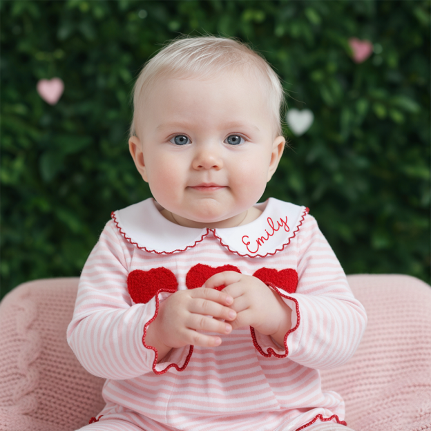 Personalized Baby Valentine Long Sleeves Romper| YESVa03