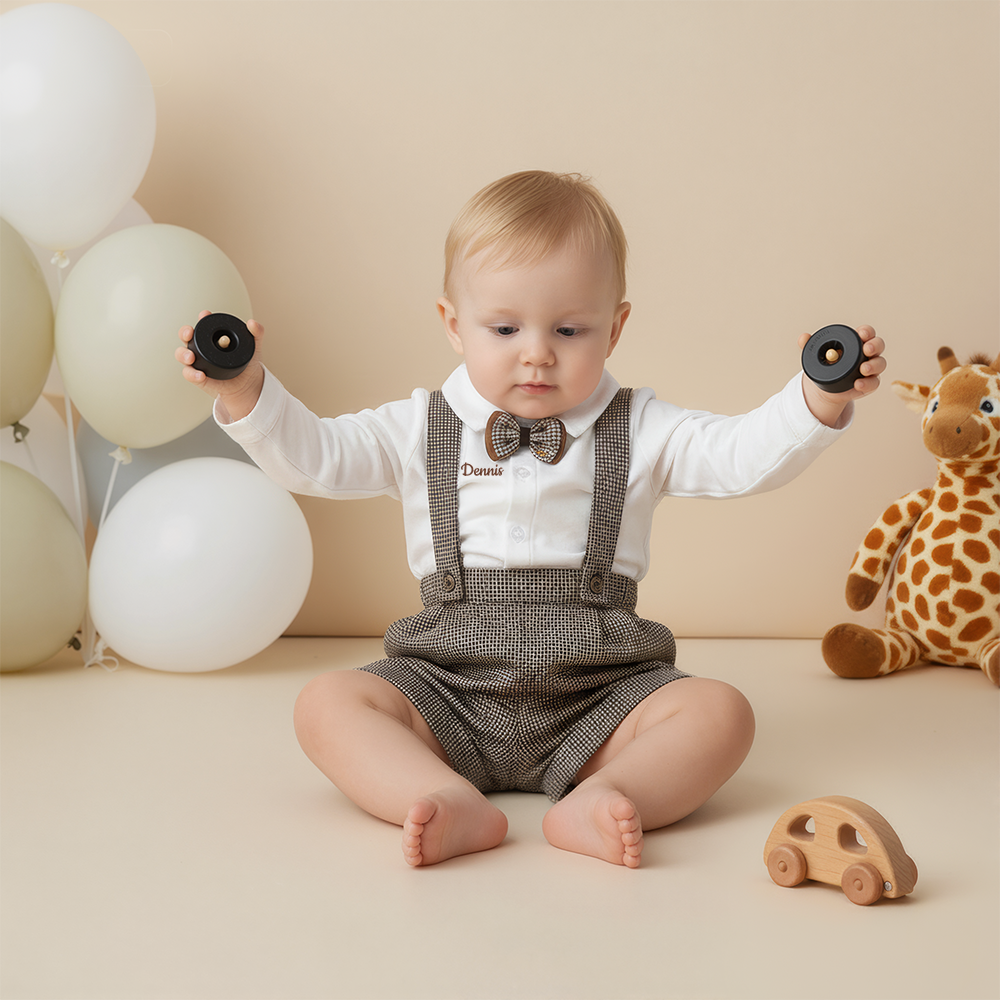 Personalized Baby Boy Embroidered Birthday Formal Outfit| BBcloth121
