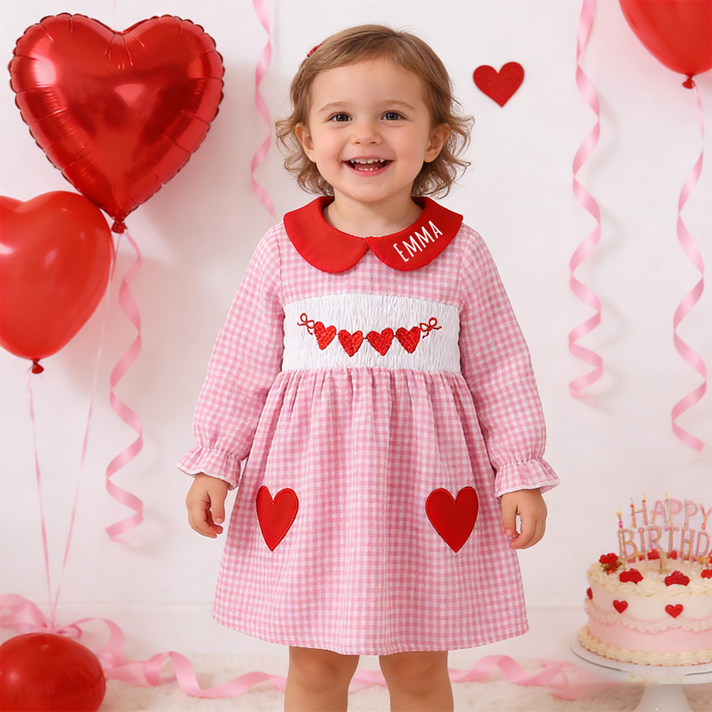 Personalized Girl Valentine's Day Heart Dress| YESVa10