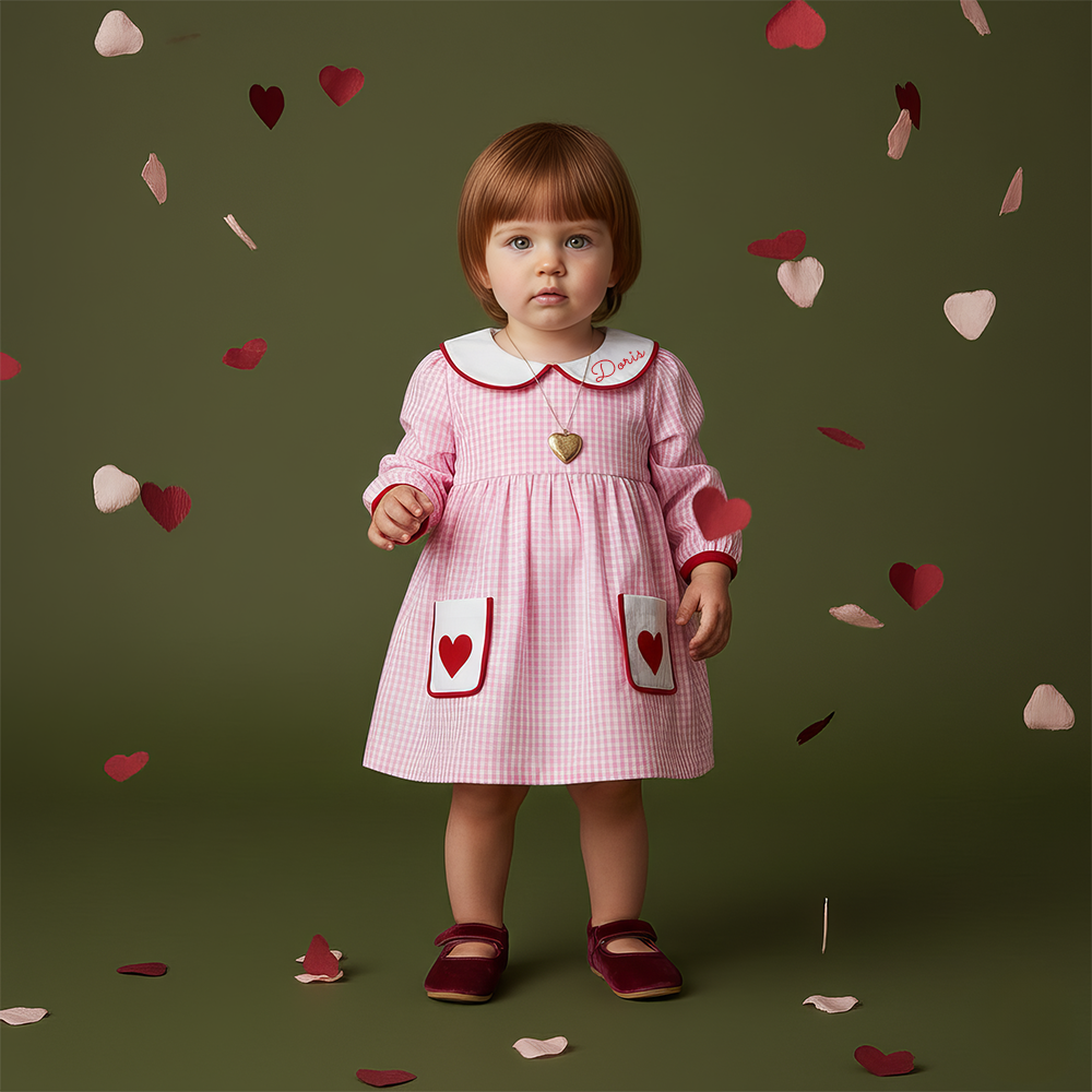 Personalized Girl Valentine's Day Heart Dress| YESVa11