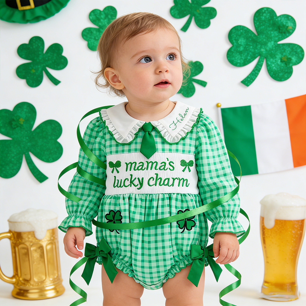 Personalized Baby Girl St. Patrick's Day Romper| BBcloth124