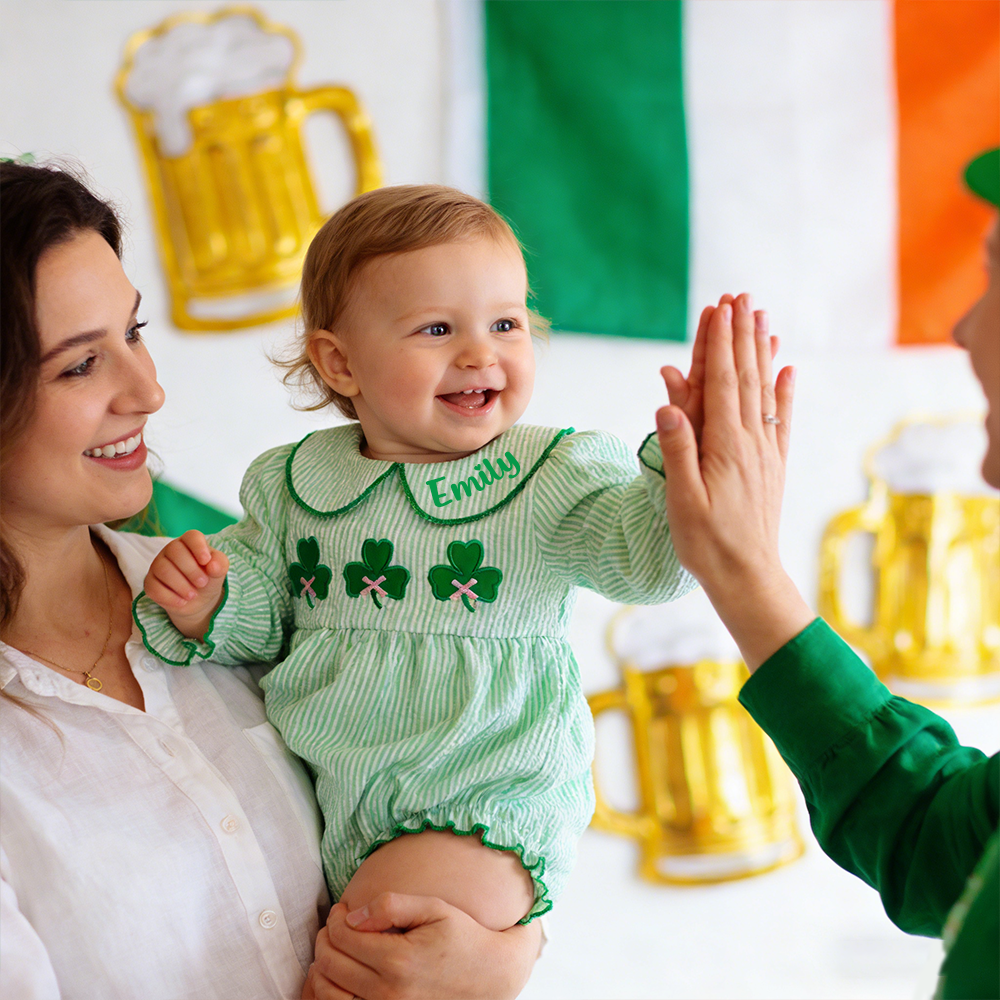 Personalized Baby Girl St. Patrick's Day Romper| BBcloth125