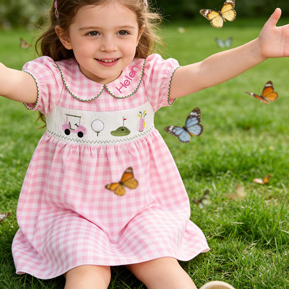 Personalized Girl Birthday Pink Golf Dress| Dress64