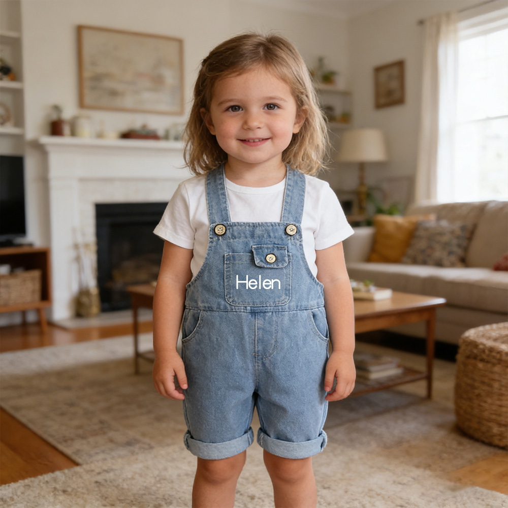 Personalized Kids Denim Overalls| Pants42