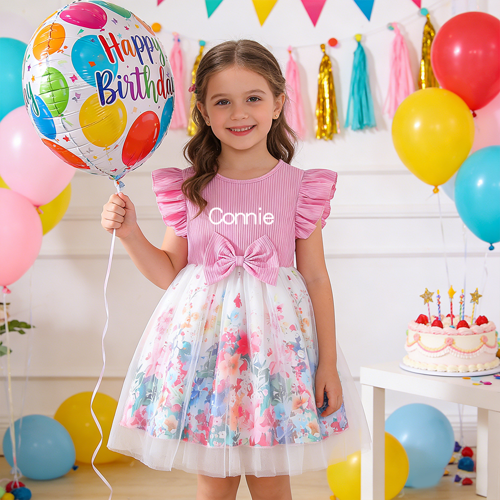 Personalized Girl Summer Flower Tutu Dress| Dress78