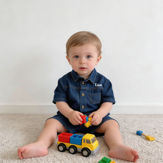 Personalized Boy Casual Denim Two-Piece Set| Cloth268