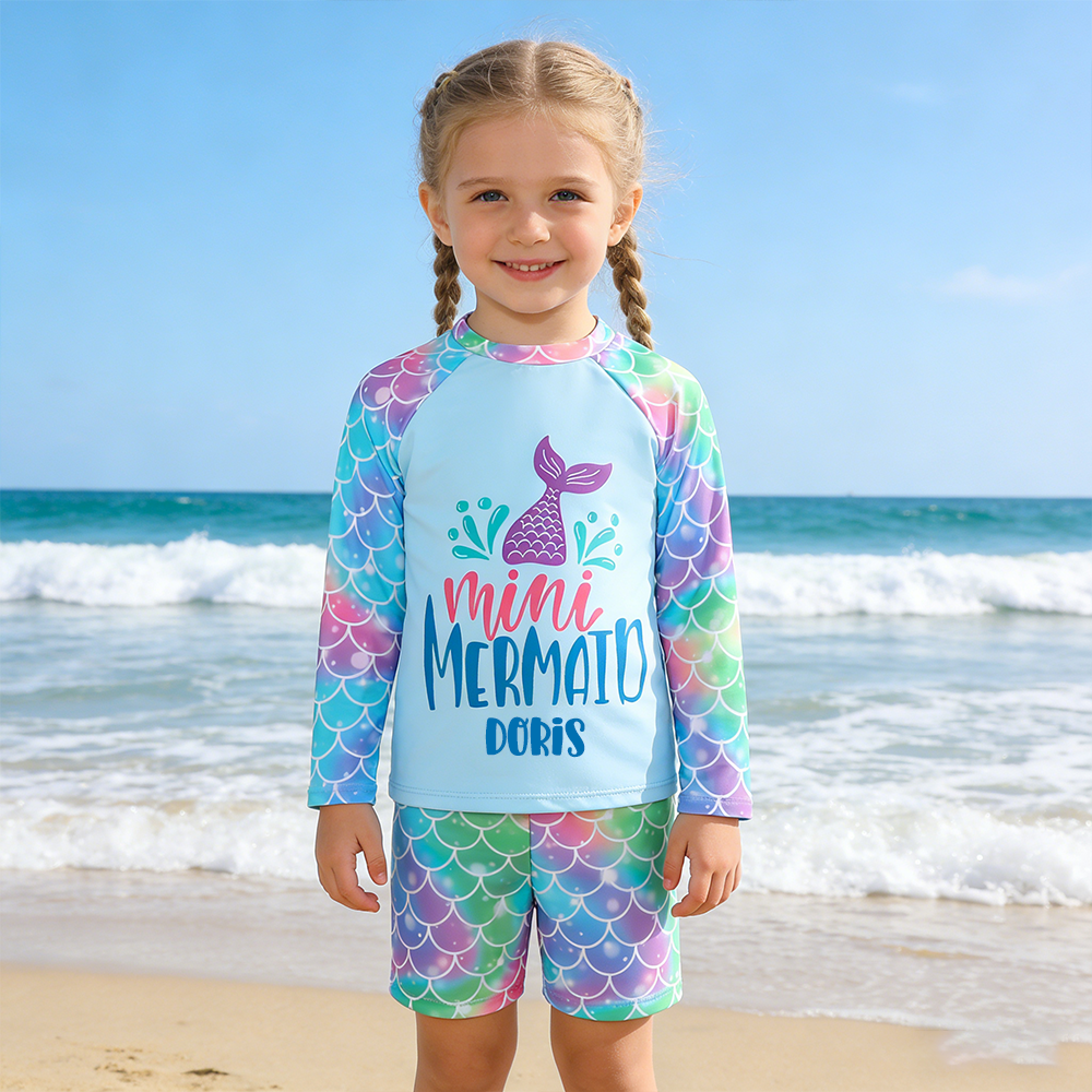 Personalized Girl Mini Mermaid Two-Piece Swimsuit| Swimsuit06