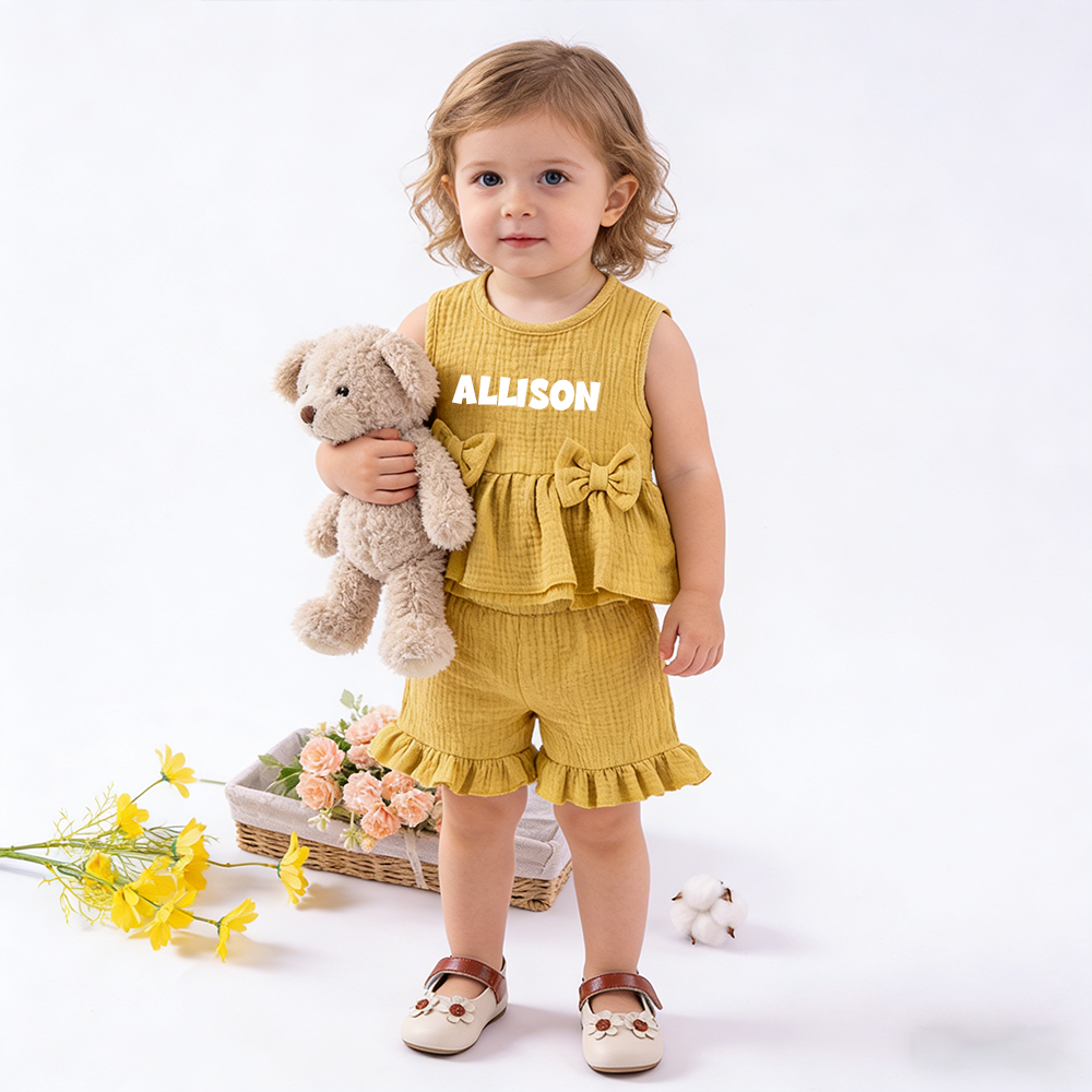 Personalized Girl Ruffle Two-PieceSet| Cloth274