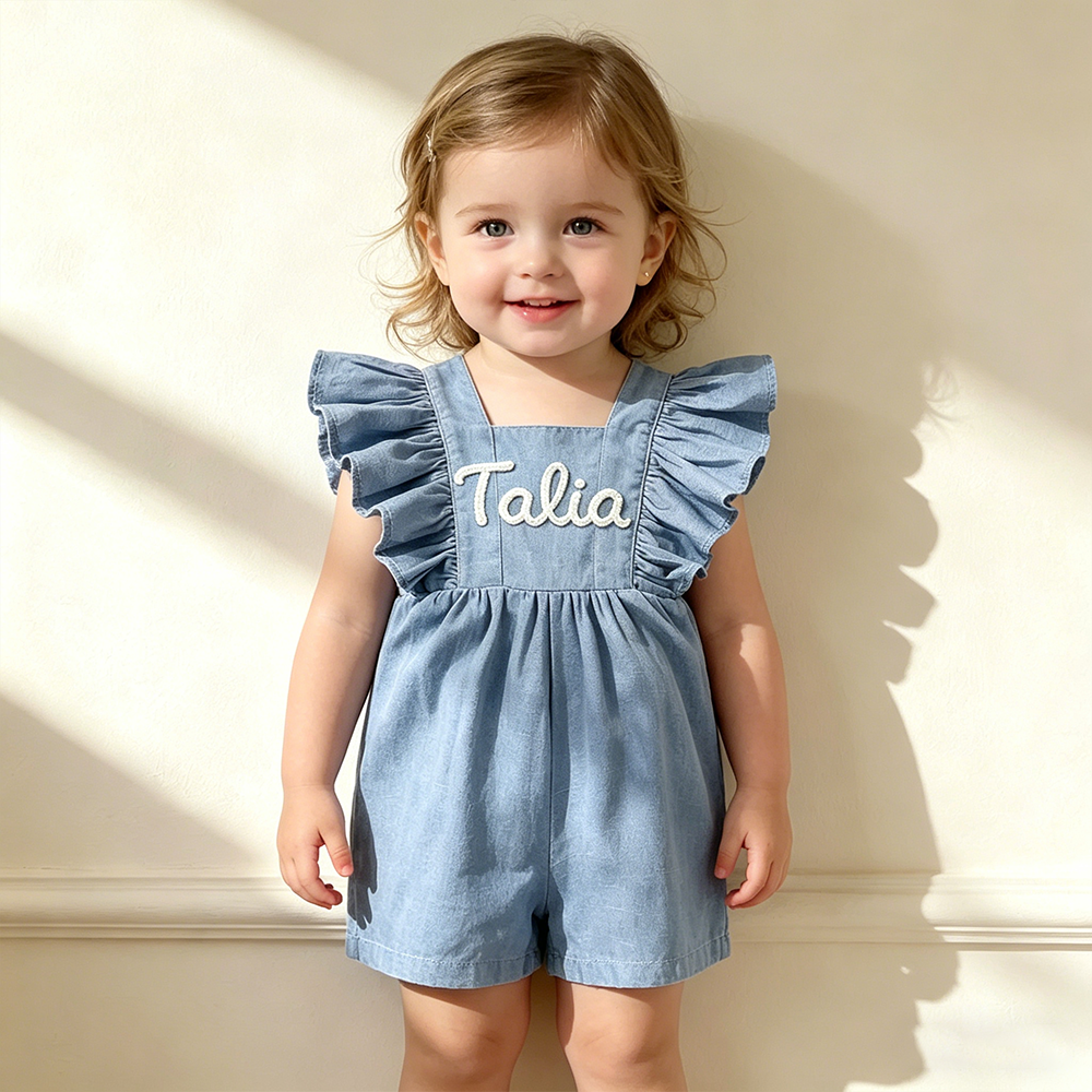 Personalized Baby Girl Hand Knitted Bubble Romper| BBcloth136