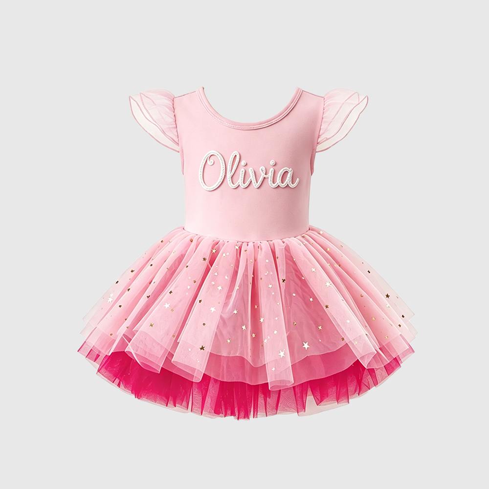 Personalized Hand Embroidered Girl Ballet Dance Tutu Dress| Dress106