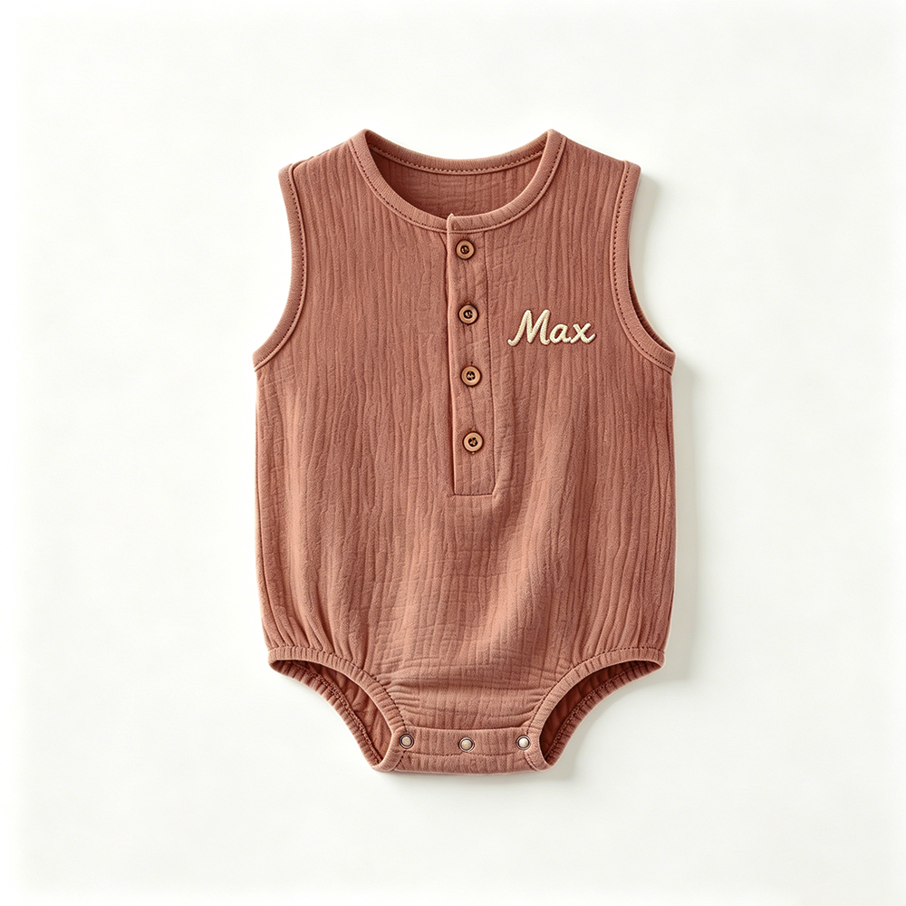 Personalized Embroidered Baby Summer Romper| BBcloth139