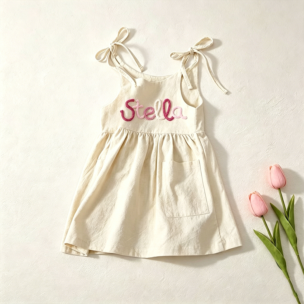 Personalized Baby Girl Name Strap Dress| Dress118