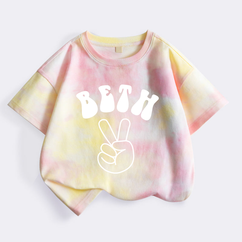 Personalized Kid Tie Dye Short Sleeve Tee| Cloth28402