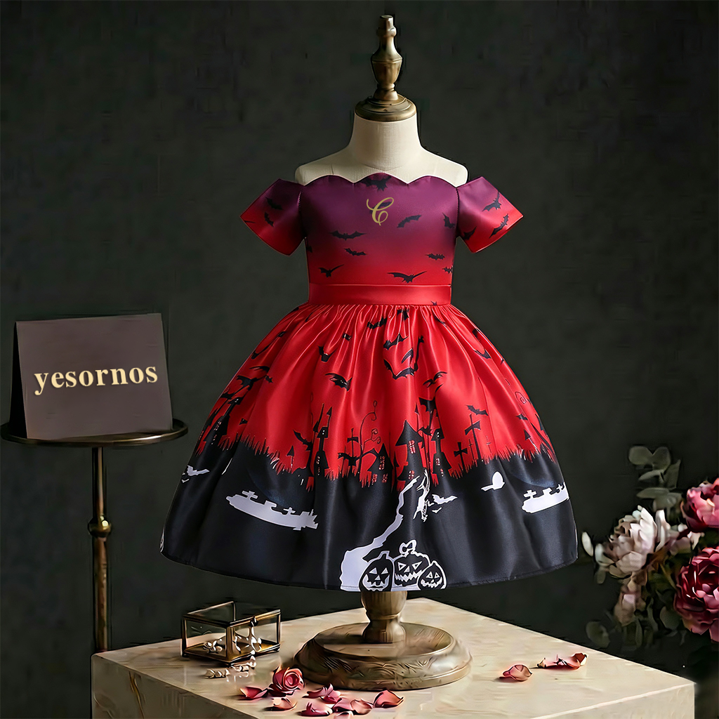Personalized Girl Halloween Witch Costume Party Dress| YESHalloween16