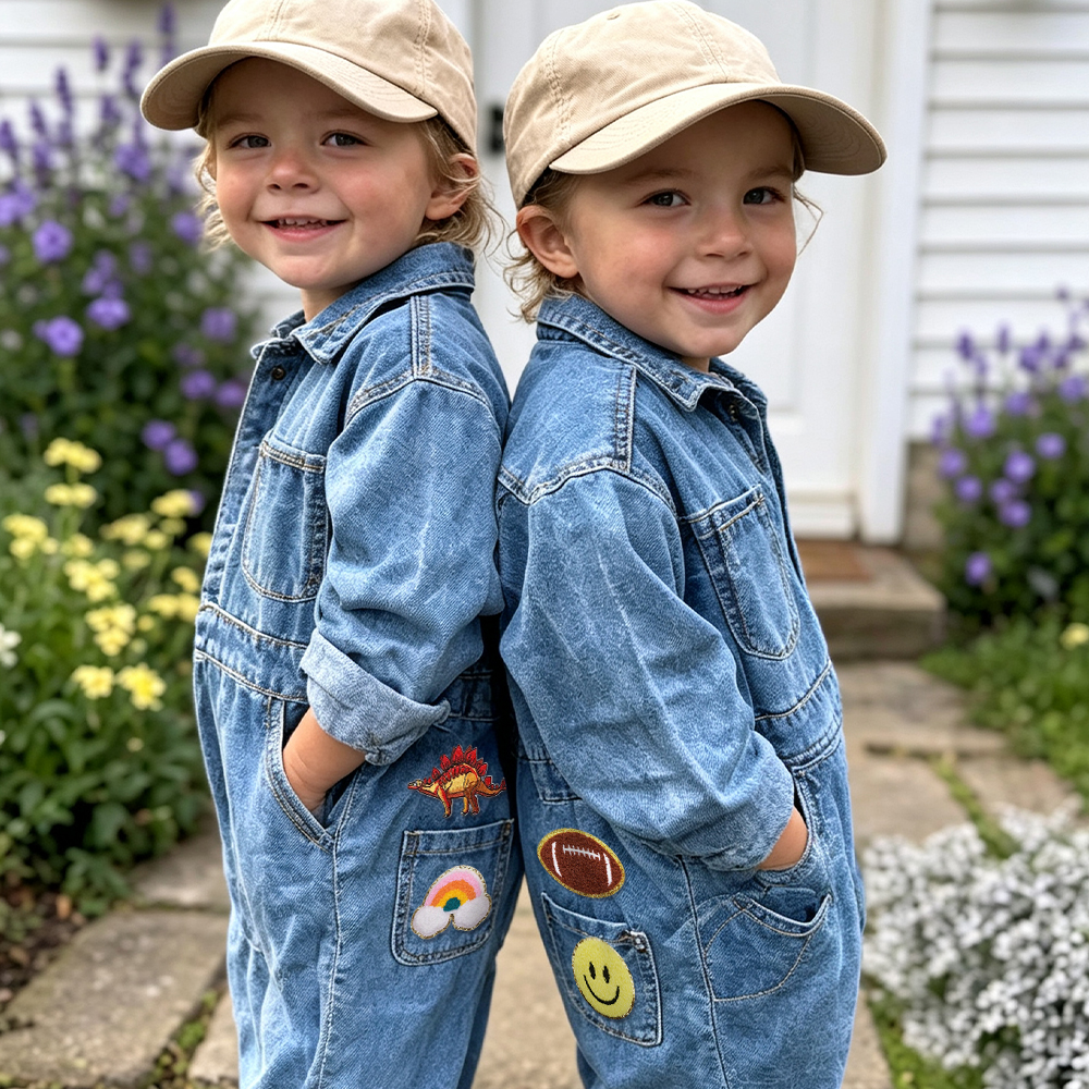 Personalized Baby Hand Patch Oversized Denim Jumpsuit| Pants61