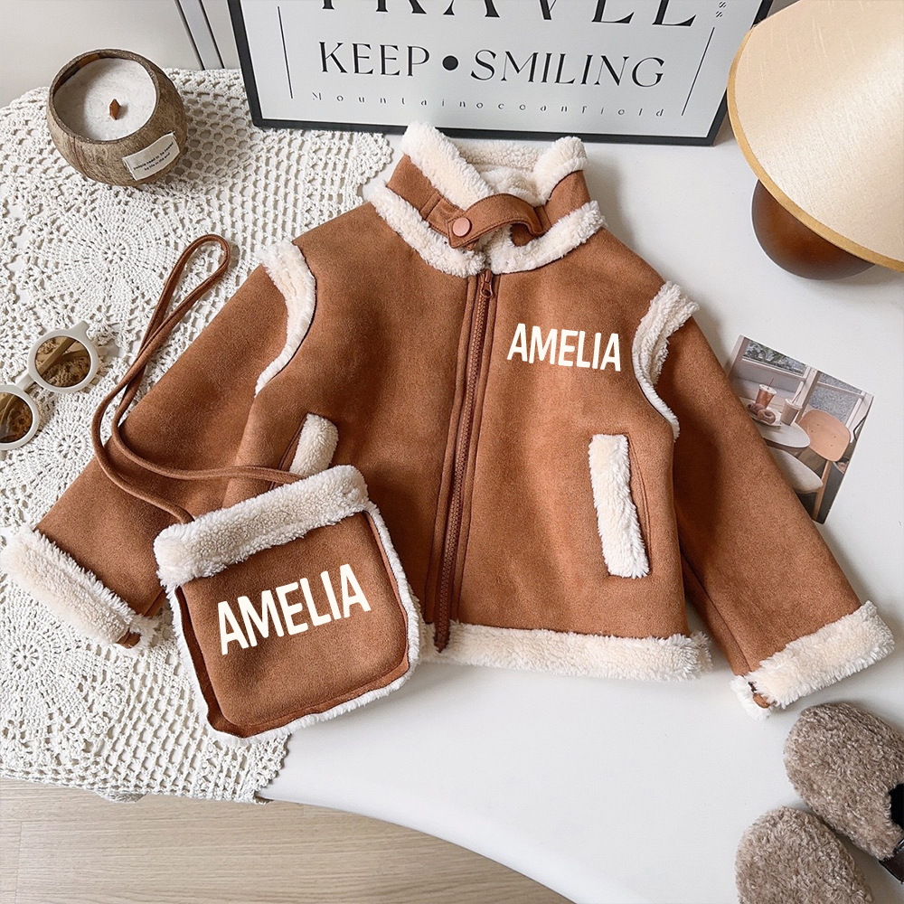 Personalized Fleece-Lined & Thickened Retro-Style Coat For Girls | Cloth292