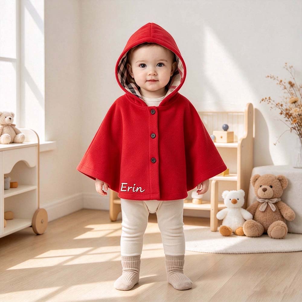 Personalized Embroidered Kids Winter Warm Cape | Cloth296