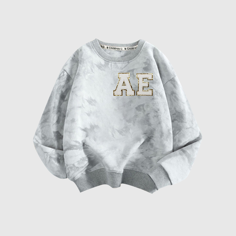 Personalized Chenille Patch Tie Dye Sweatshirt| Cloth105